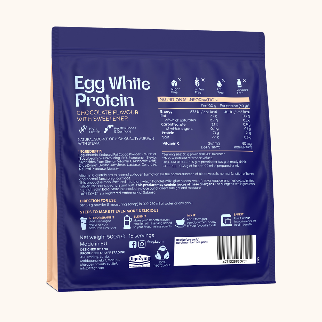 Fiteg2 Egg White Protein Powder - Chocolate Duo