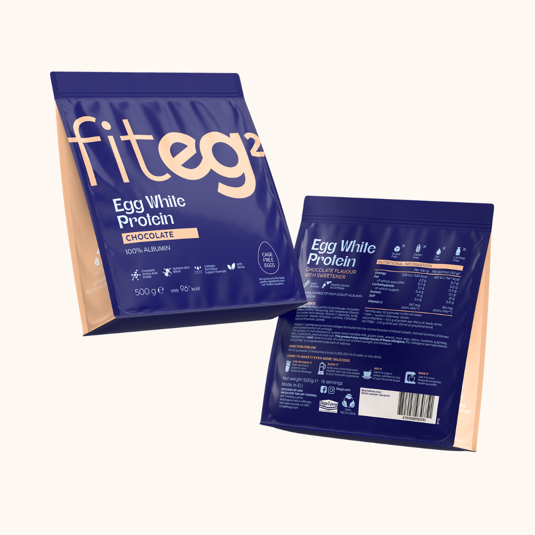 Fiteg2 Olu baltuma proteīna pulveris - šokolādes stēvija