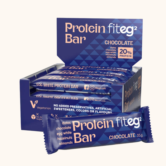 Fiteg2 Egg White Protein Bar - Chocolate, 12 bars