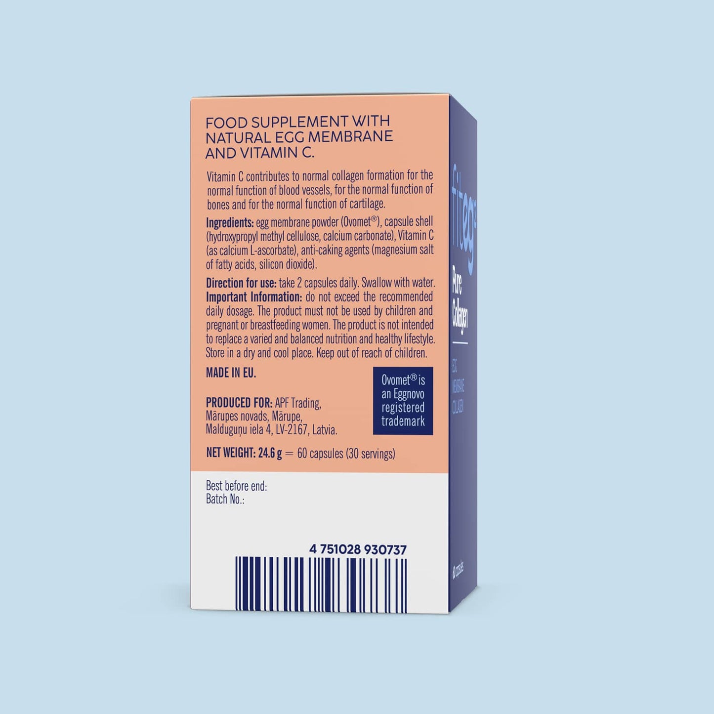 Fiteg2 Pure Collagen Egg Membrane Collagen, capsules | Fiteg2 Pure Collagen olu membrānas kolagēns, kapsulas