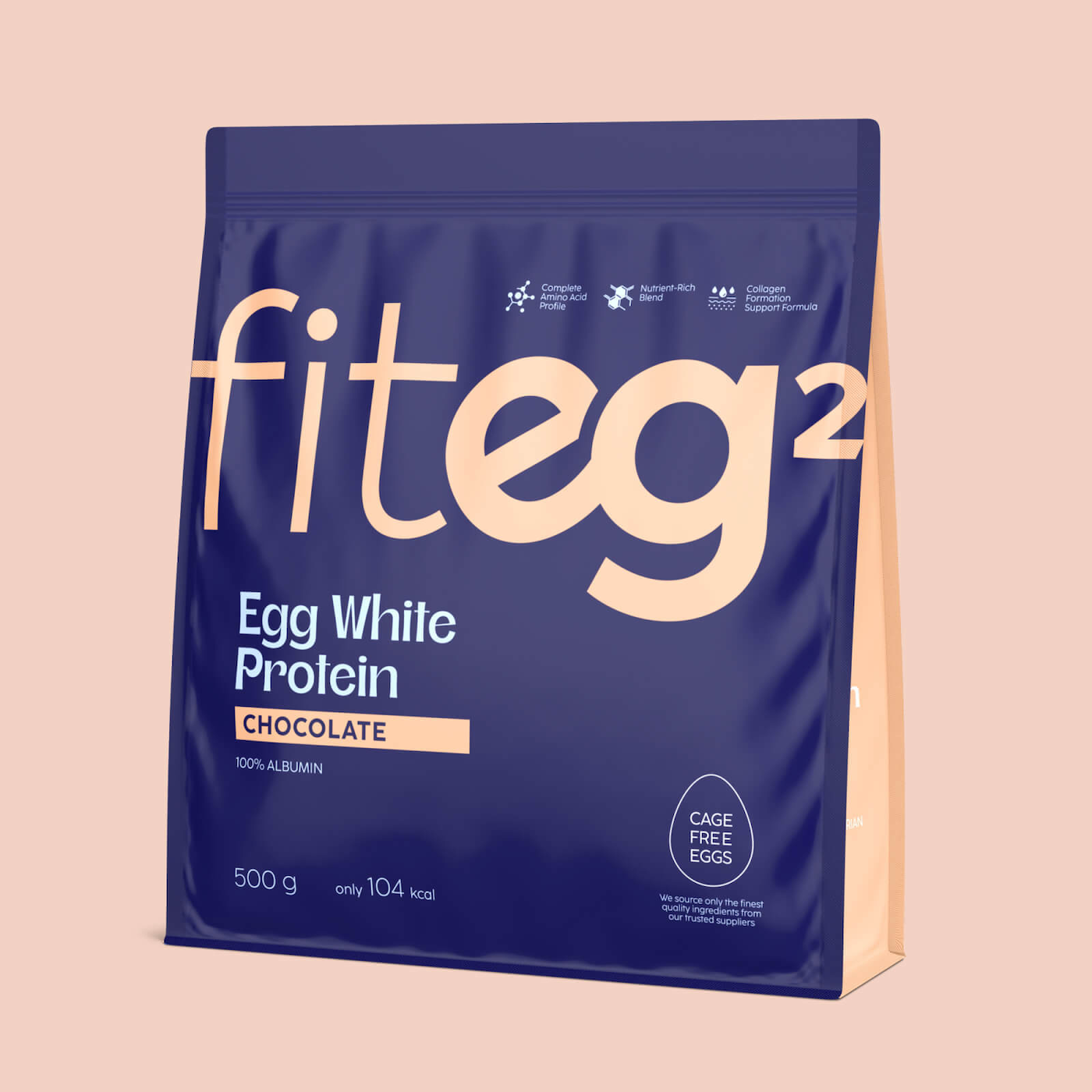 Fiteg2 Egg White Protein Powder Chocolate | Fiteg2 Olu baltuma proteīna pulveris, šokolādes