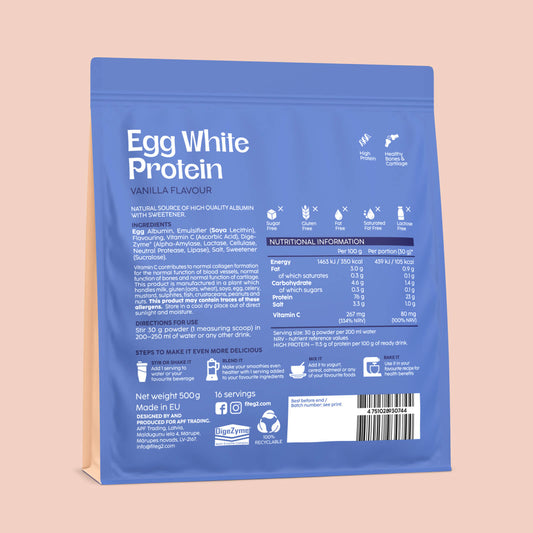 Fiteg2 Egg White Protein Powder Vanilla | Fiteg2 Olu baltuma proteīna pulveris, vaniļas