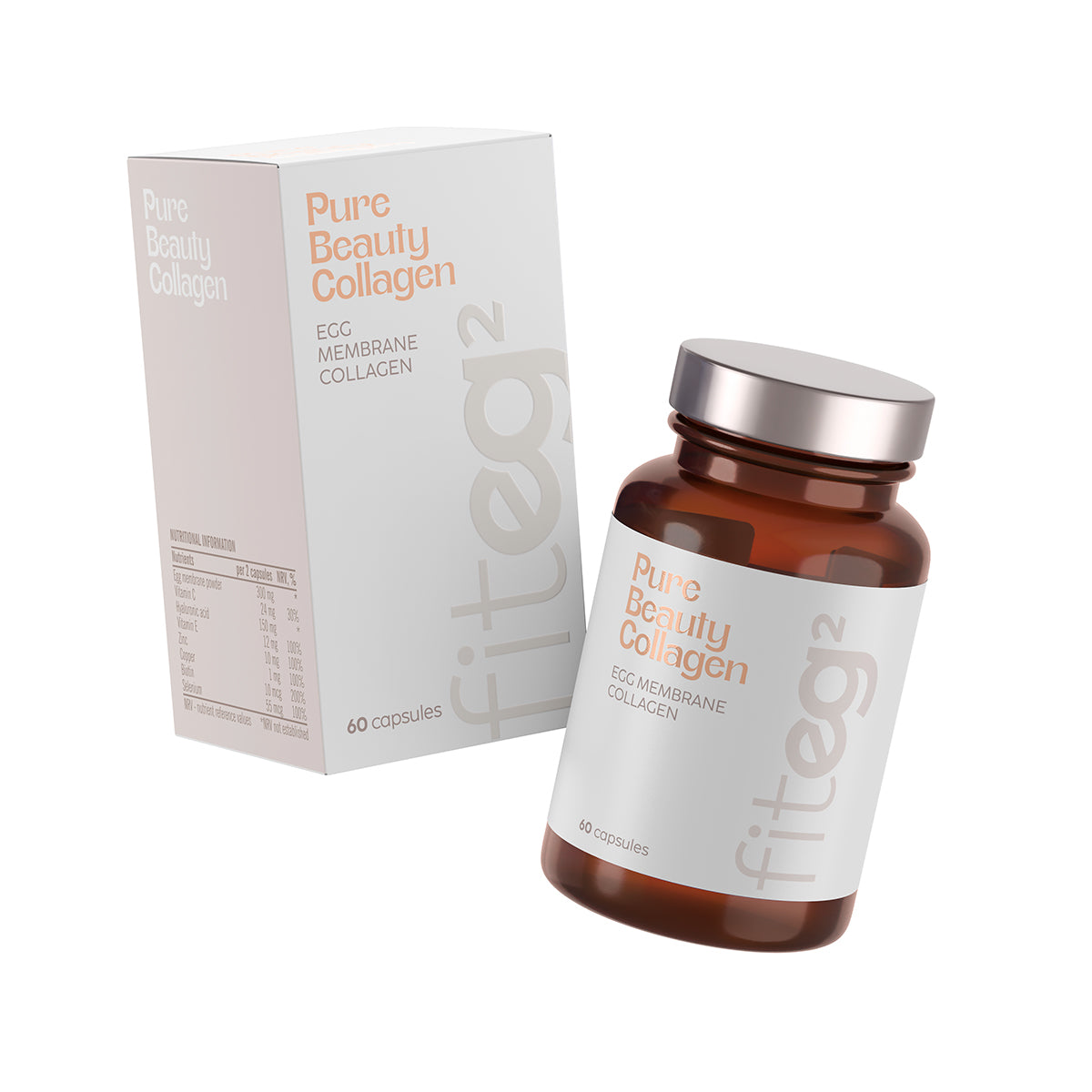 Fiteg2 Pure Beauty Collagen (Egg Membrane Collagen), 60 capsules