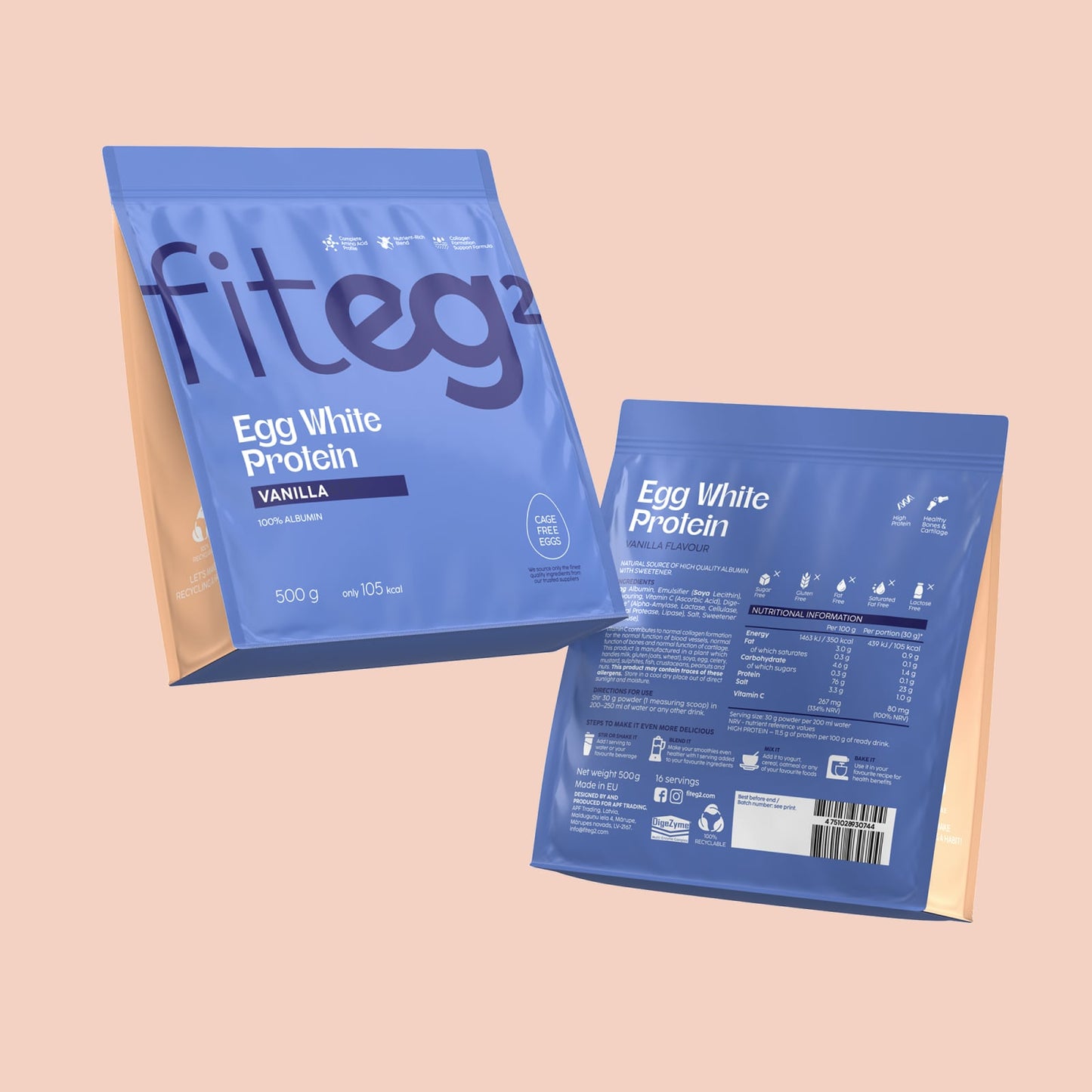 Fiteg2 Egg White Protein Powder (Vanilla)