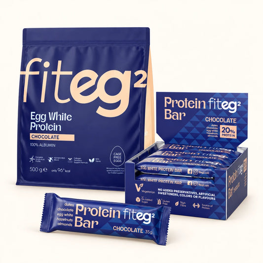 Egg White Protein Powder Set - Chocolate + Bars