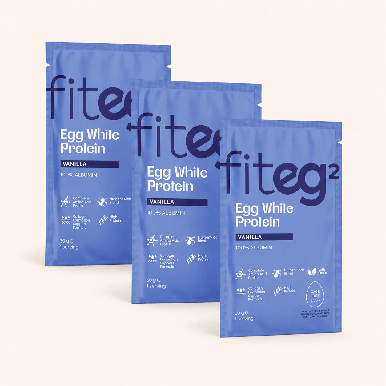 Egg White Protein Sachets - Vanilla Trio