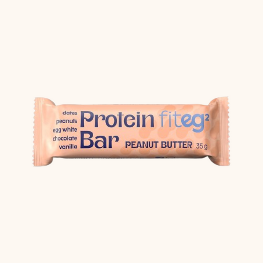Fiteg2 Egg White Protein Bar - Peanut Butter, 12 bars