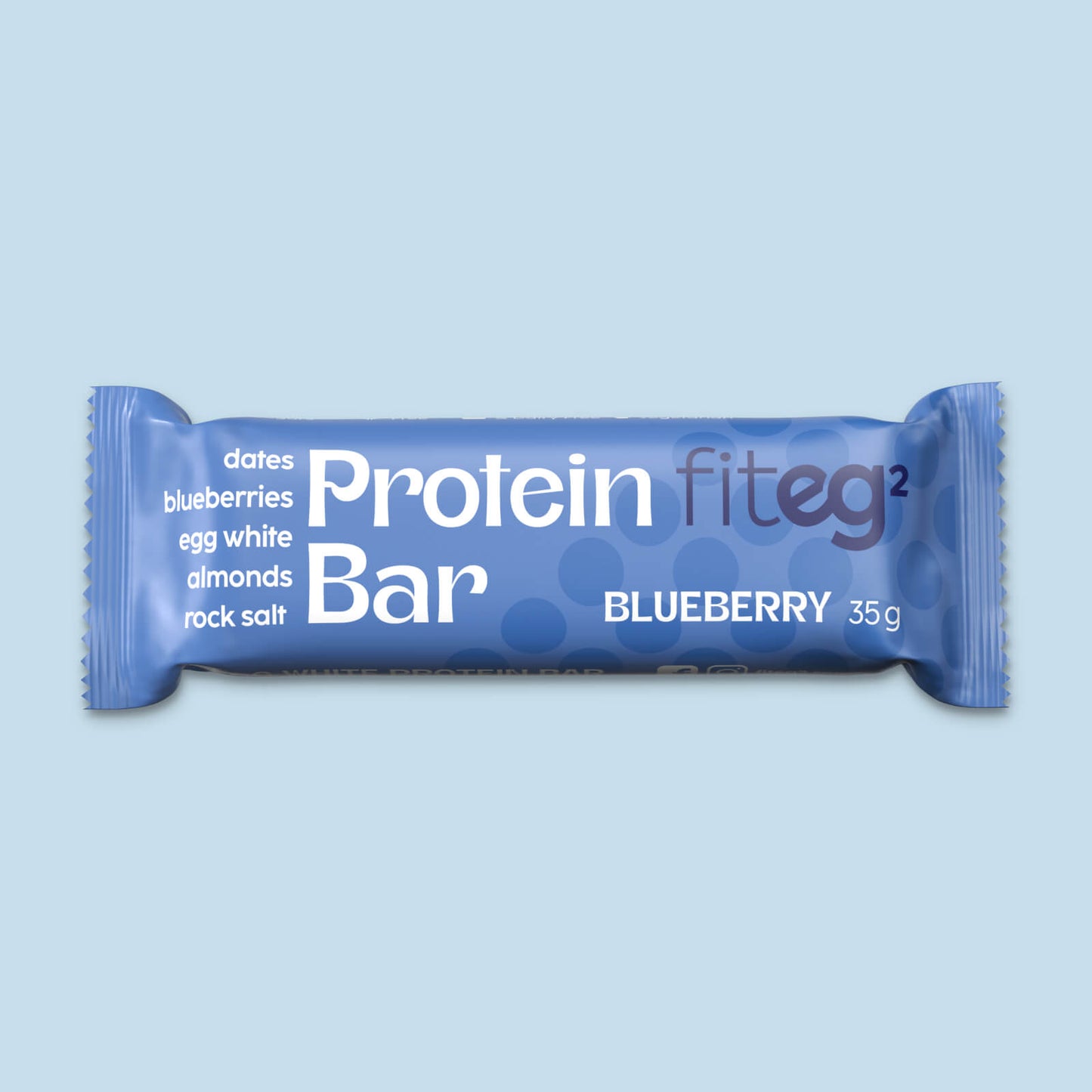 Fiteg2 Egg White Protein Bar Blueberry | Fiteg2 Olu baltuma proteīna batoniņi, melleņu
