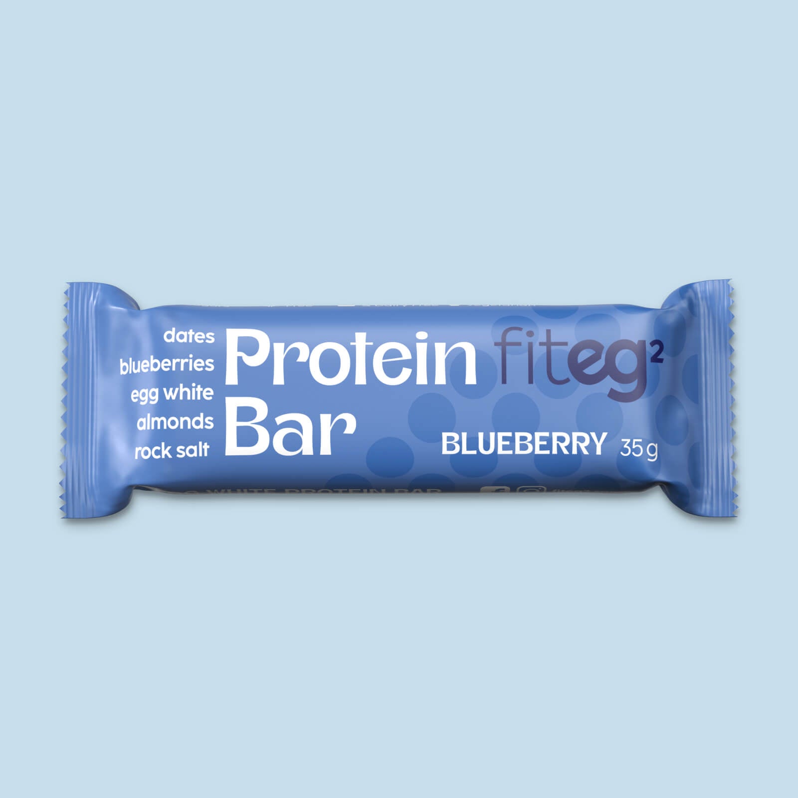 Fiteg2 Egg White Protein Bar Blueberry | Fiteg2 Olu baltuma proteīna batoniņi, melleņu