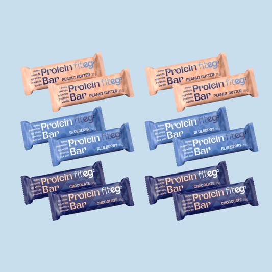 Fiteg2 Egg White Protein Bars MIX | Fiteg2 Olu baltuma proteīna batoniņu MIX, 12 gab
