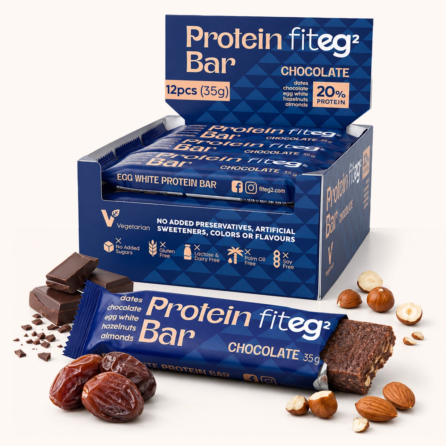 Egg White Protein Bar - Chocolate, 12 bars