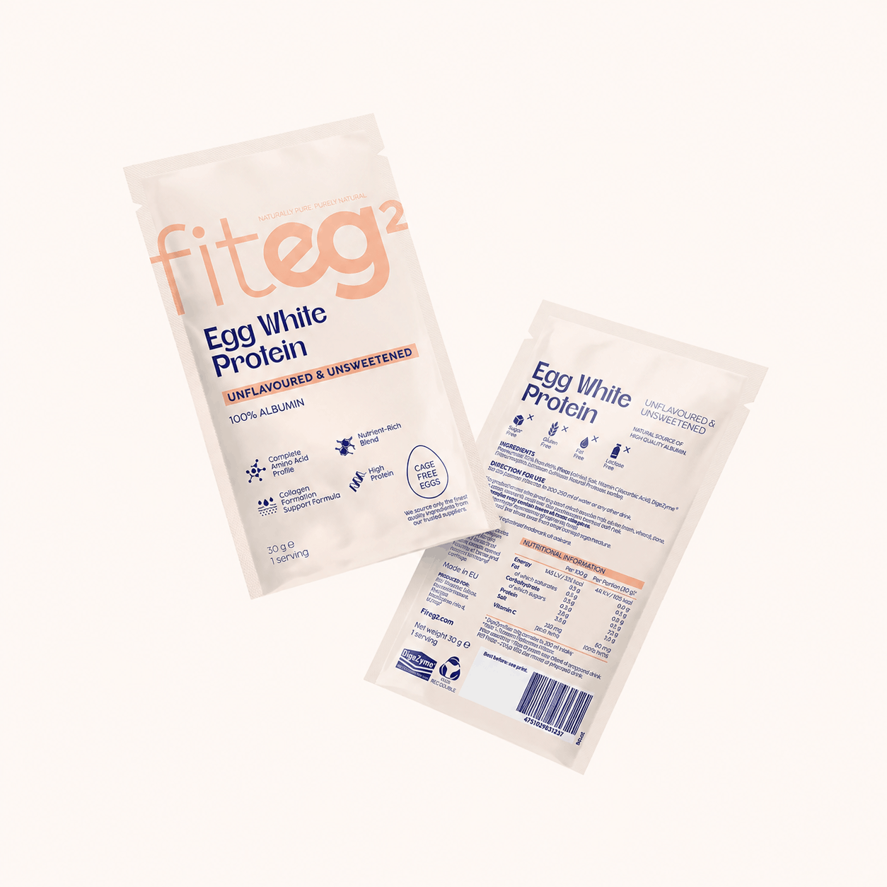 Egg White Protein Sachets - Unflavoured & Unsweetened Trio