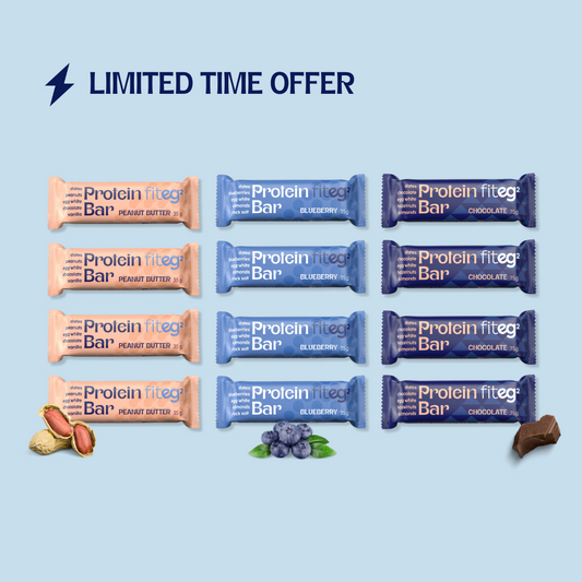 Fiteg² Egg White Protein Bar MIX, 12 bars
